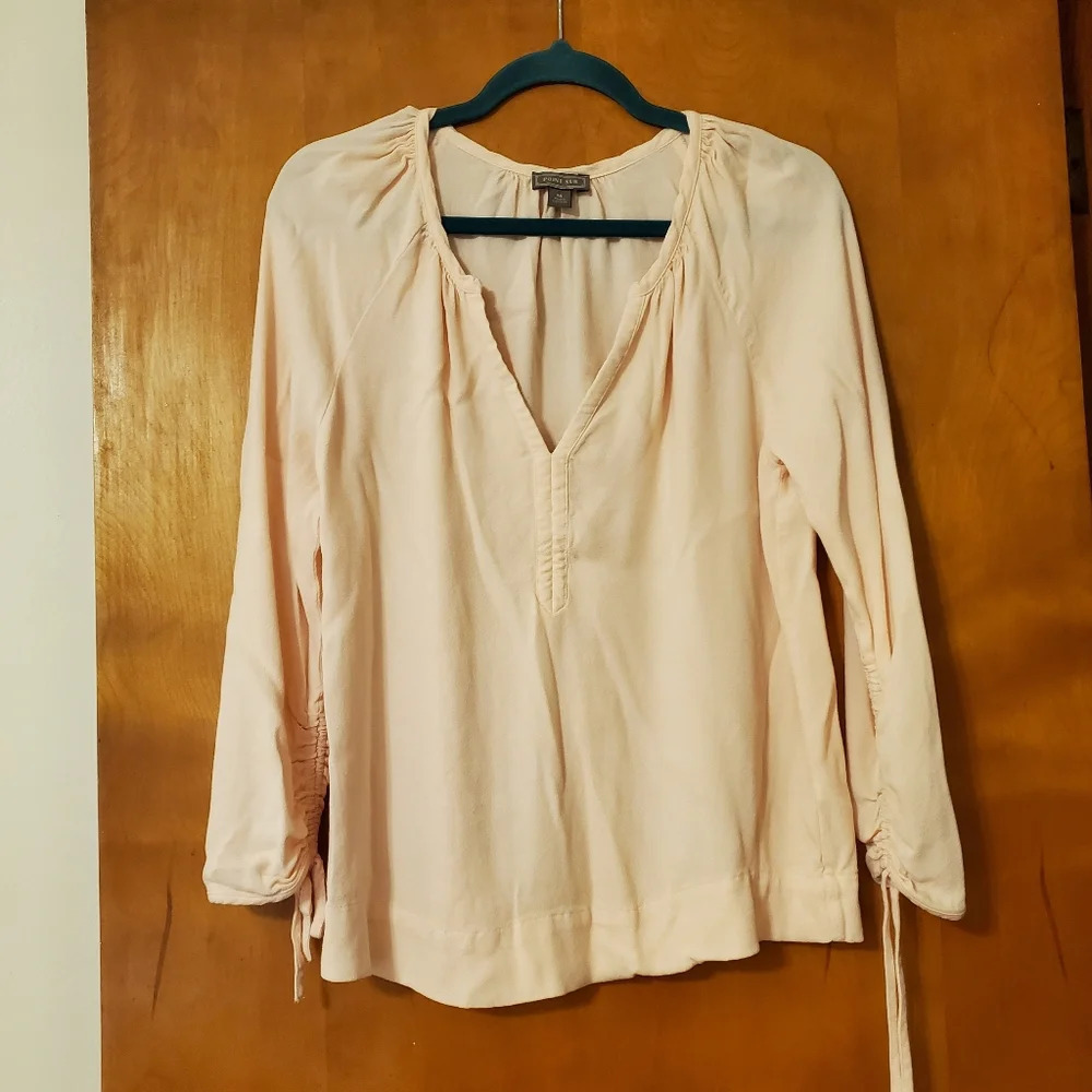 J. Crew Pink Relaxed Tie Front Blouse